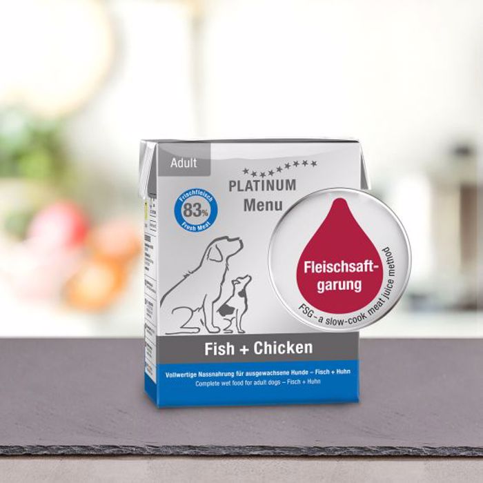 PLATINUM MENU uGI TROFI SKuLOu  ADULT CHICKEN-FISH 375gr